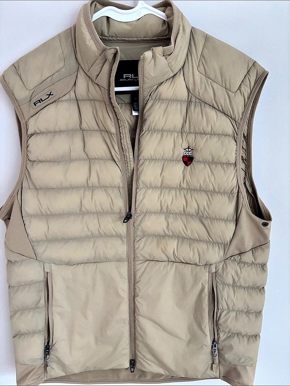 Ralph Lauren RLX Quilted Vest in Beige Size Medium Like New